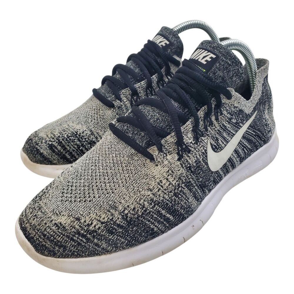 NIKE Shoes FREE RN FLYKNIT 2017 Women Size 8.5 Black OREO Running 880843-003